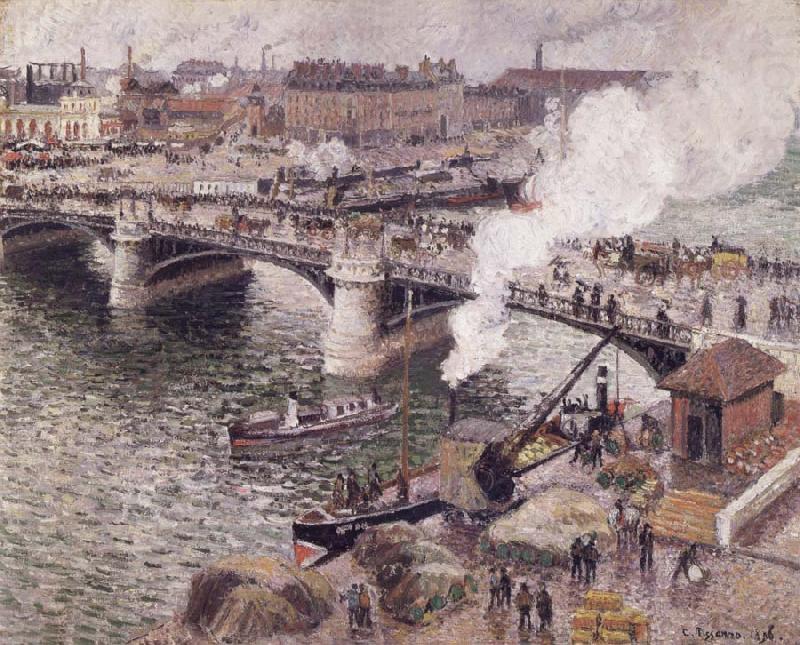 Camille Pissarro Pont Boieldieu in Rouen,damp weather china oil painting image